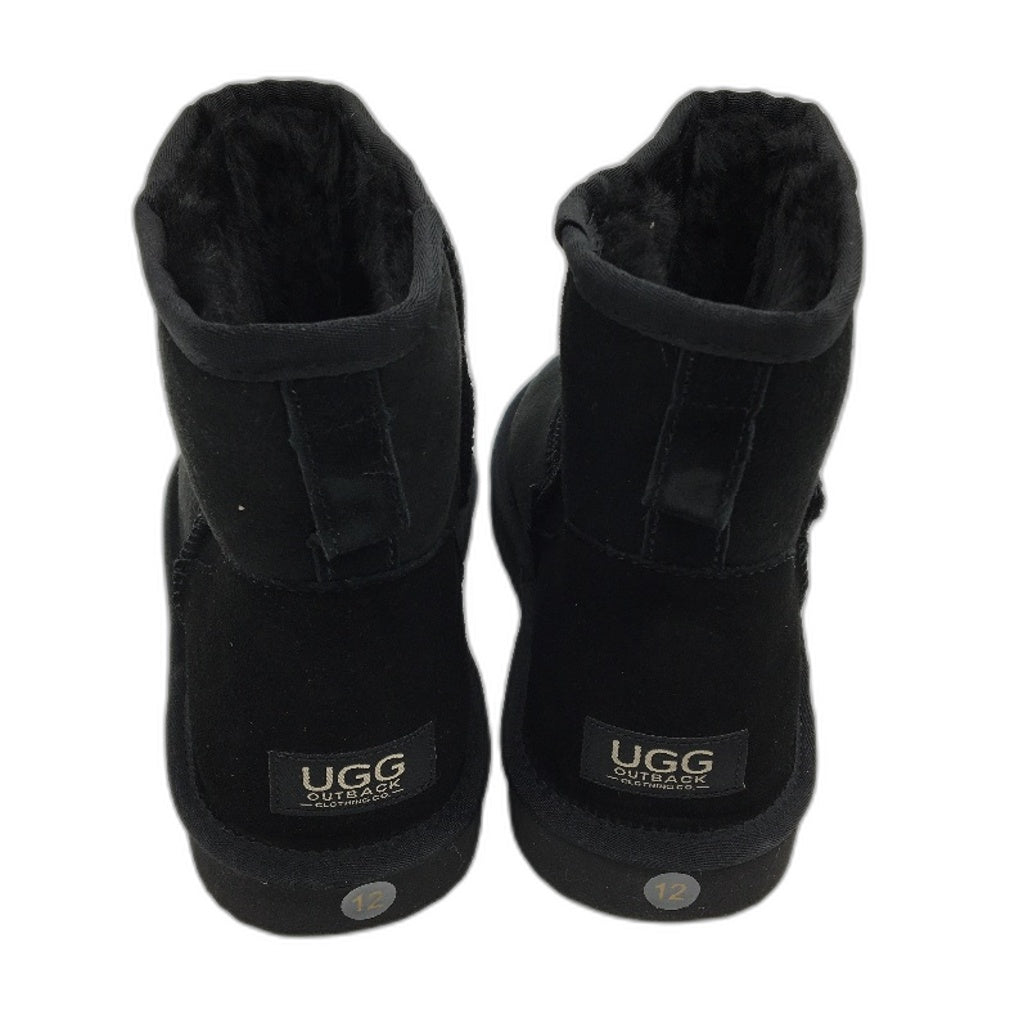 UGG Outback Australian Sheepskin Black Mini Classic Boot Unisex M11 L12 NEW