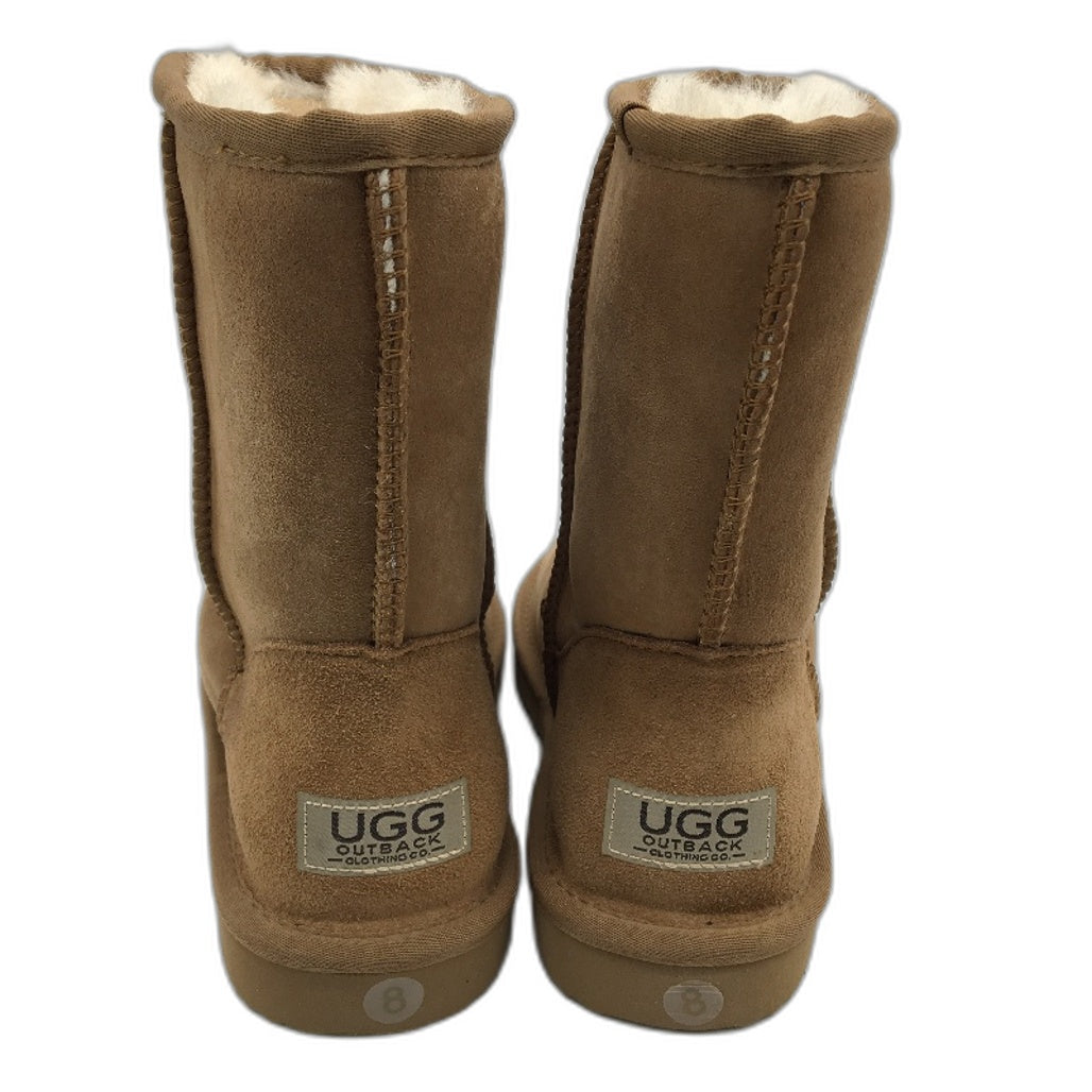 UGG Outback Australian Sheepskin Chestnut Short Classic Boot Unisex M7 L8 NEW