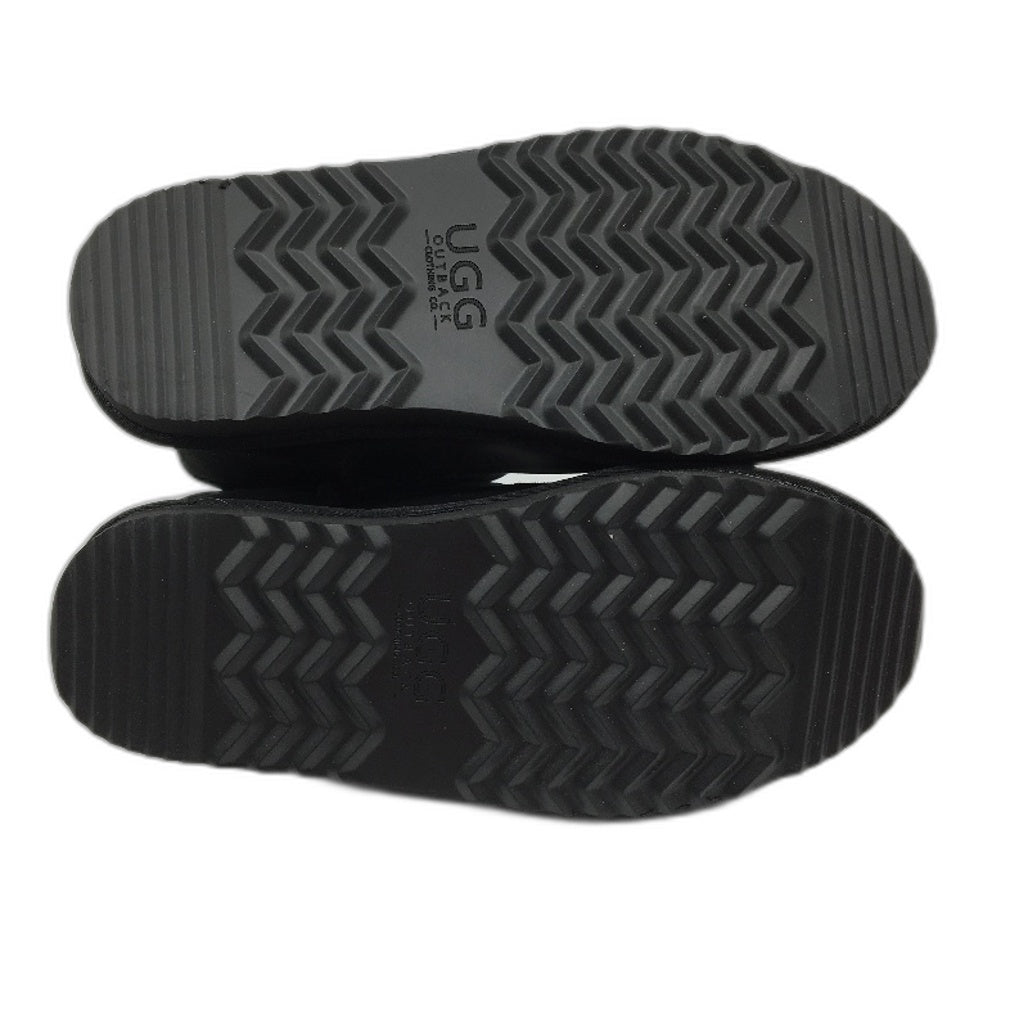 UGG Outback Australian Sheepskin Black Mini Classic Boot Unisex M8 L9 NEW