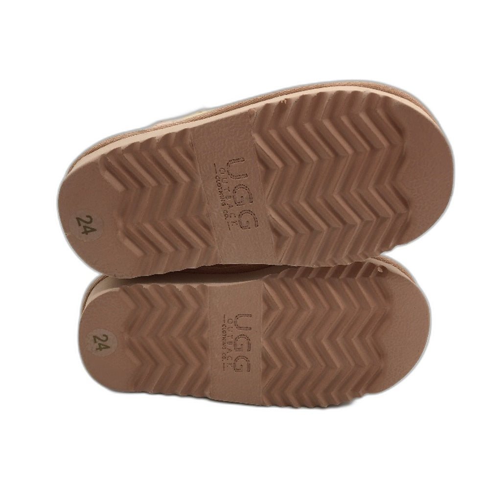 UGG Outback Australian Sheepskin Pink Mini Button Boots KIDS US 6-7 EU 24 NEW