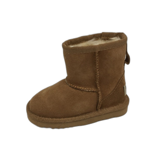 UGG Outback Australian Sheepskin Chestnut Mini Button Boots KIDS US 8-9 EU26 NEW