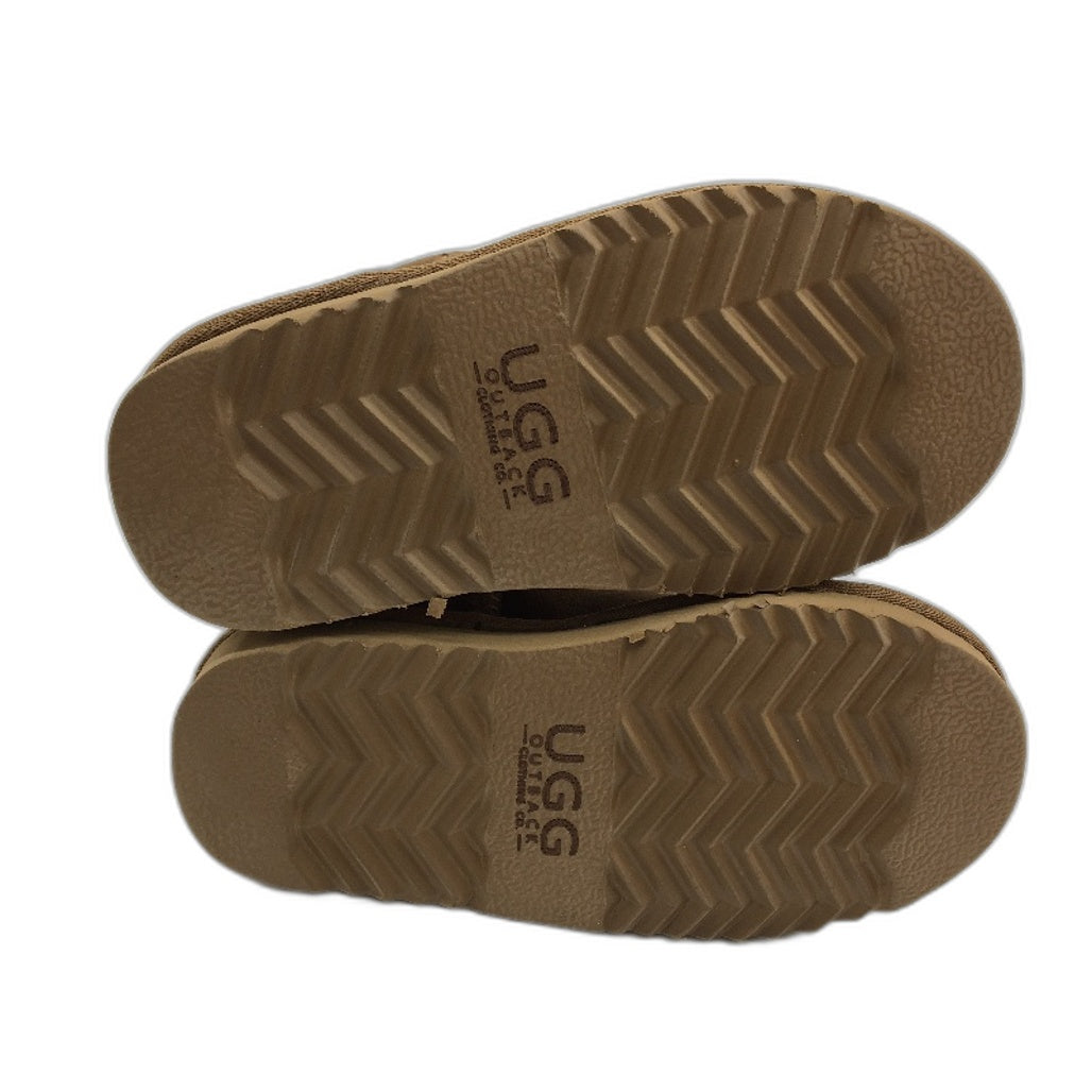 UGG Outback Australian Sheepskin Chestnut Mini Button Boots KIDS US 8-9 EU26 NEW