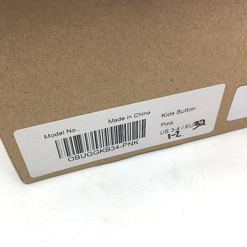 UGG Outback Australian Sheepskin Pink Mini Button Boots KIDS US 1-2 EU 32 NEW