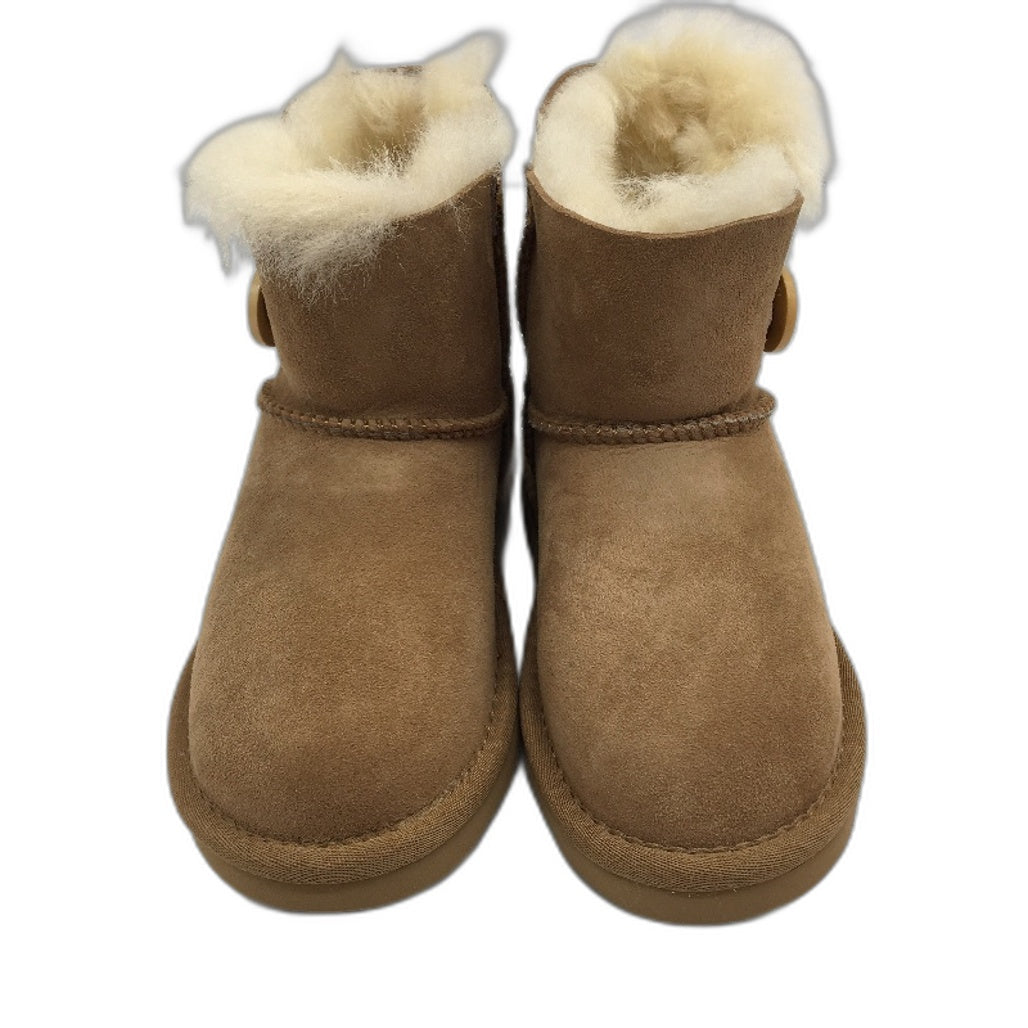 UGG Outback Australian Sheepskin Leopard Mini Button Boots KIDS US12-13 EU30 NEW