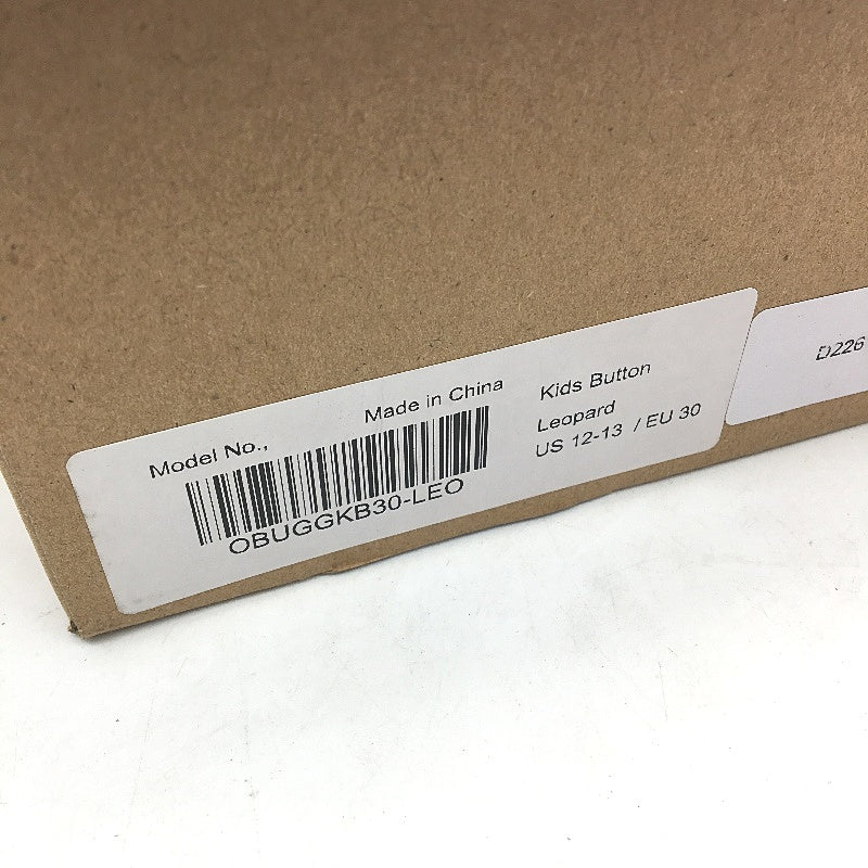 UGG Outback Australian Sheepskin Leopard Mini Button Boots KIDS US12-13 EU30 NEW