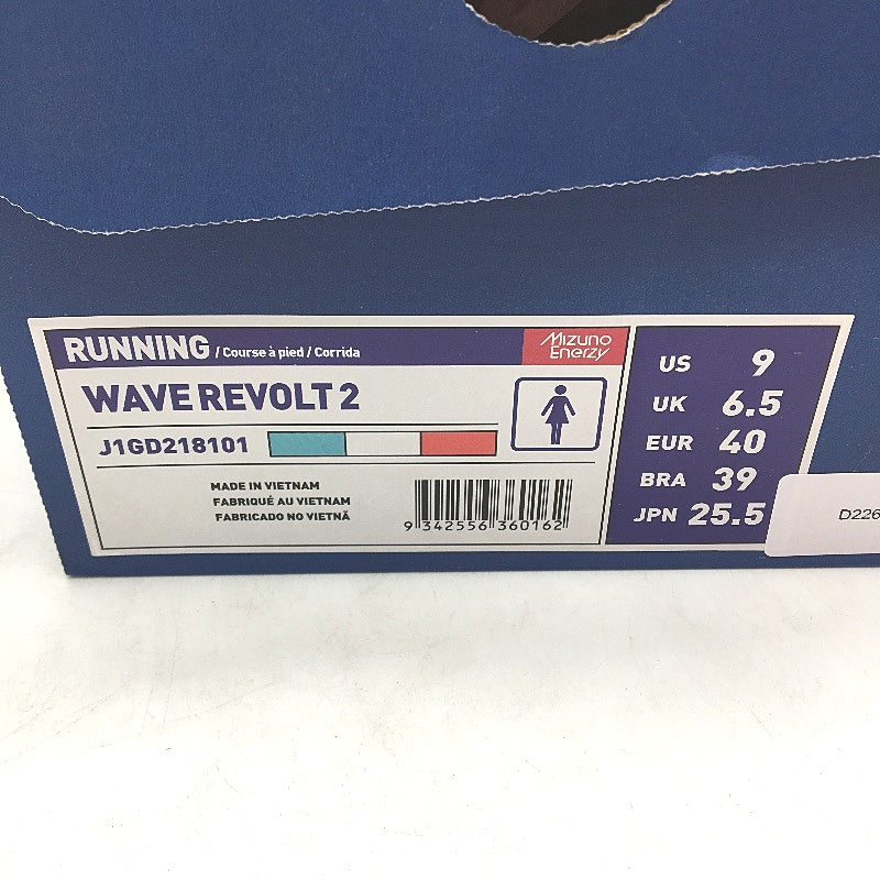 Mizuno Wave Revolt 2 Aqua & Neon Orange Running Course Sneakers Ladies US 9 NEW