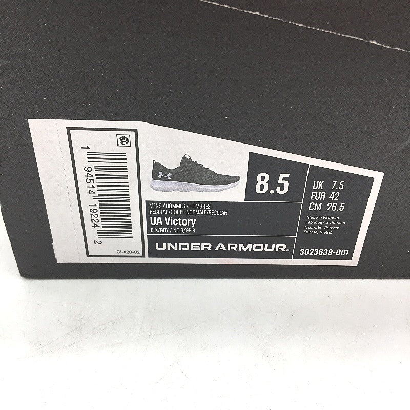 Under Armour Black UA Victory Cloudfoam Lace Up Sneakers Ladies US 8.5 EU 42 NEW
