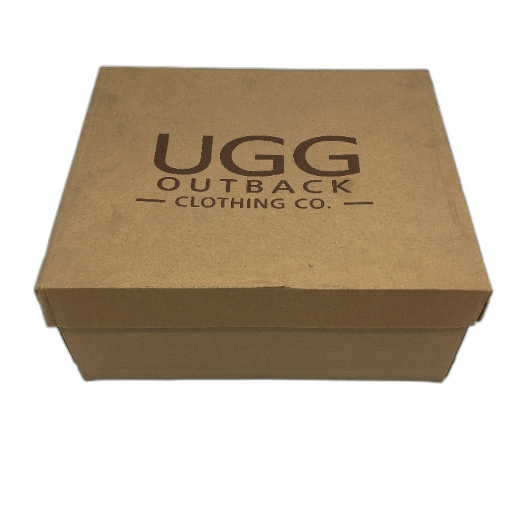 UGG Outback Australian Sheepskin Chocolate Mini Button Boot Unisex M5 L6 NEW