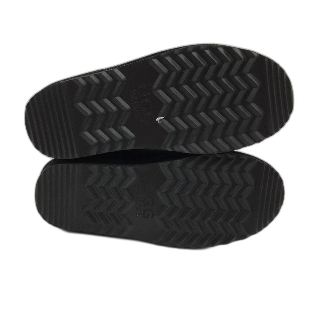 UGG Outback Australian Sheepskin Black Mini Button Boot Slipper Unisex M8 L9 NEW