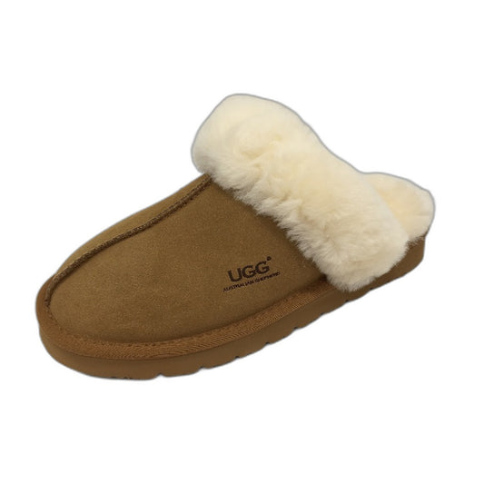 UGG Shepherd Australian Sheepskin Chestnut Muffin Slippers Unisex AU M7 L9 NEW
