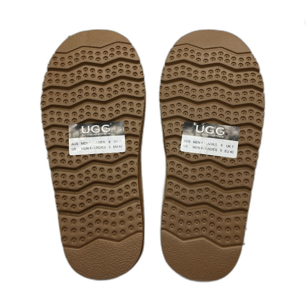 UGG Shepherd Australian Sheepskin Chestnut Muffin Slippers Unisex AU M7 L9 NEW