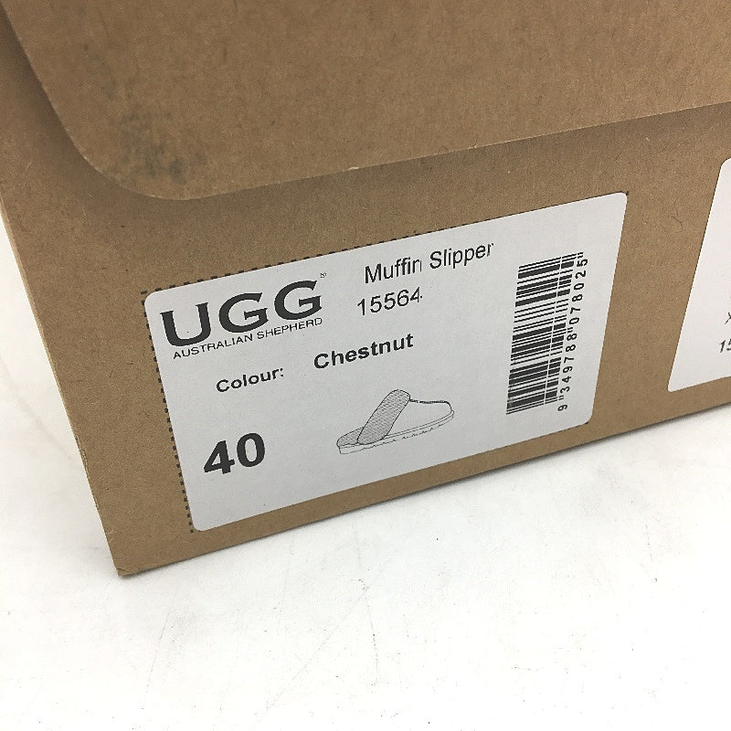 UGG Shepherd Australian Sheepskin Chestnut Muffin Slippers Unisex AU M7 L9 NEW