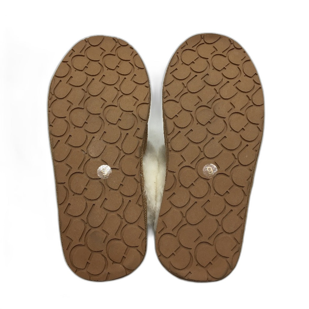 UGG Outback AUS Sheepskin Chestnut Tan Scuff Slippers Unisex US M8 L9 EU 41 NEW
