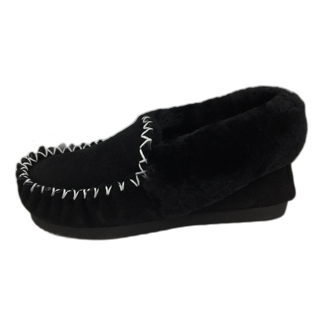 UGG Outback AUS Sheepskin Black Moccasins Slippers Unisex US M12 L13 EU 46 NEW
