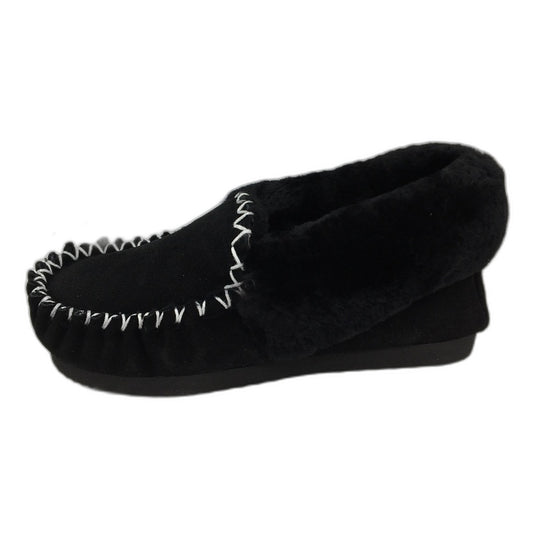 UGG Outback AUS Sheepskin Black Moccasins Slippers Unisex US M12 L13 EU 46 NEW