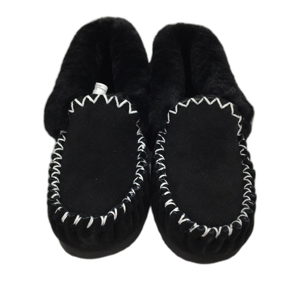 UGG Outback AUS Sheepskin Black Moccasins Slippers Unisex US M12 L13 EU 46 NEW