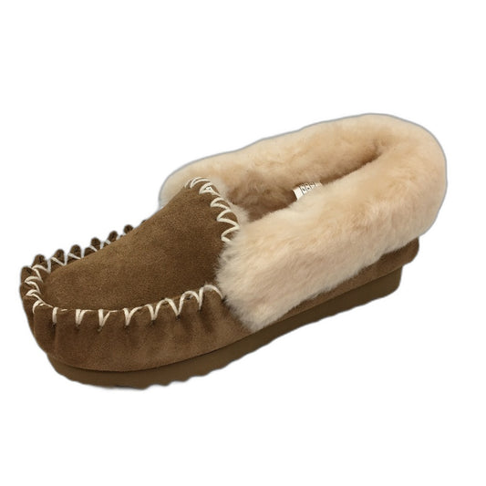 UGG Outback AUS Sheepskin Chestnut Moccasins Slippers Unisex US M4 L5 EU36 NEW