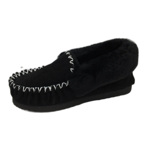 UGG Outback AUS Sheepskin Black Moccasins Slippers Unisex US M11 L12 EU 45 NEW