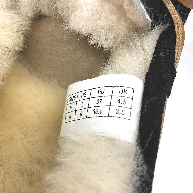 UGG Outback AUS Sheepskin Black Moccasin Tirari Slippers Ladies US 6 EU 37 NEW