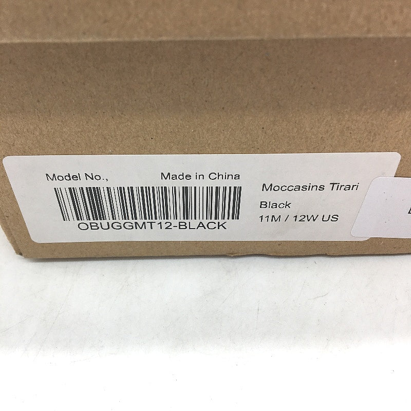 UGG Outback AUS Sheepskin Black Moccasin Tirari Slippers Ladies US 12 EU 45 NEW