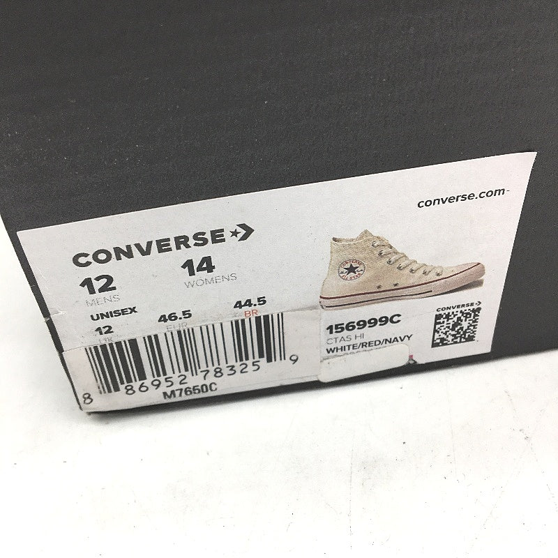 Converse CTAS Hi White Chuck All Star High Top Sneakers Unisex M12 L14 EU 46 NEW