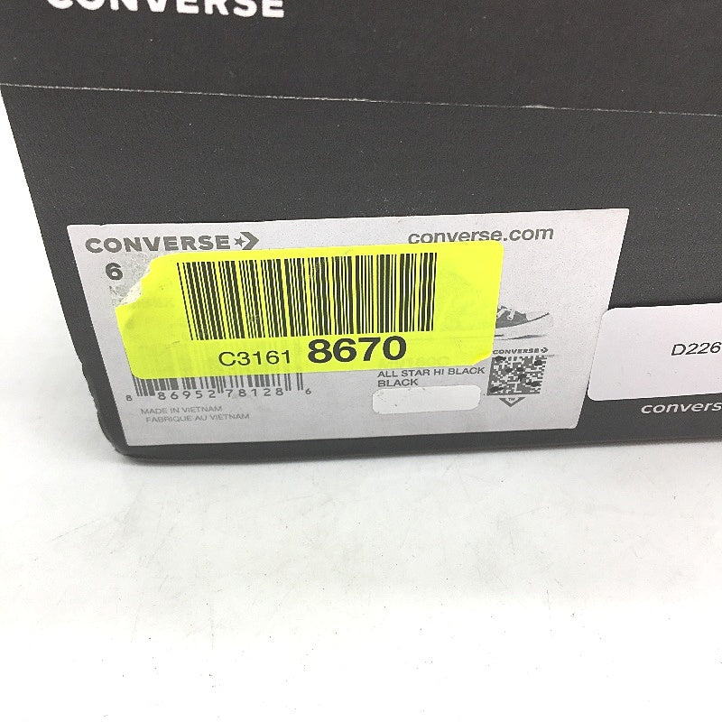 Converse CTAS Hi Black Chuck All Star High Top Sneakers Unisex M6 L8 EU 39 NEW