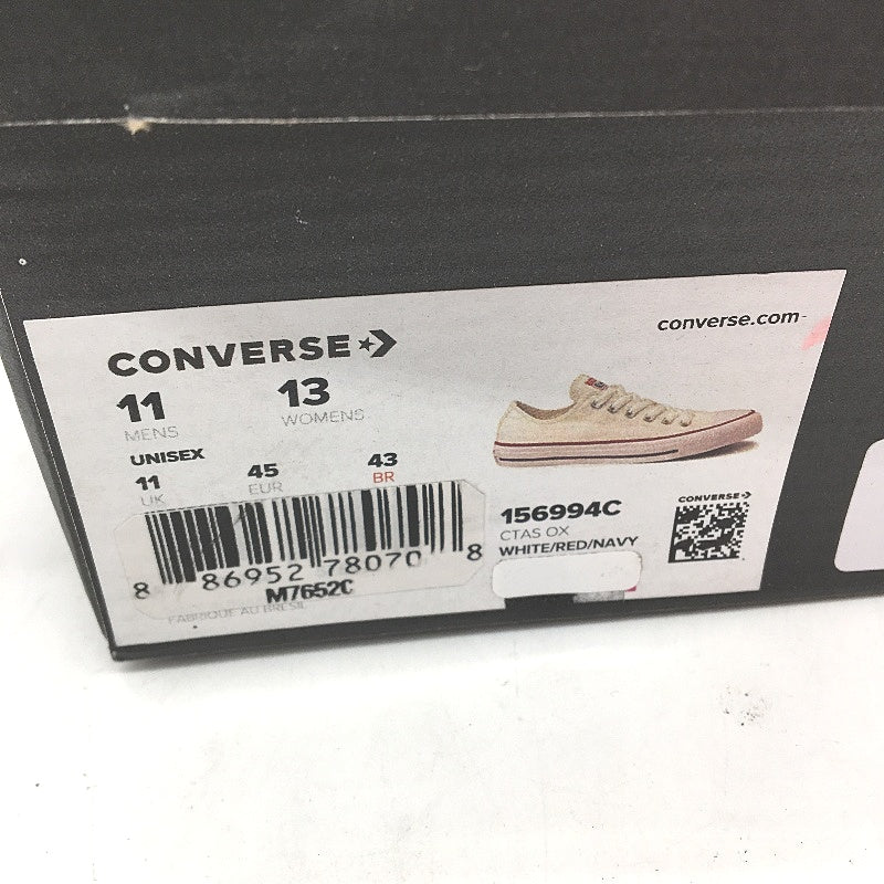 Converse White Chuck All Star CTAS Low Top Sneakers Unisex US M11 L13 EU 45 NEW