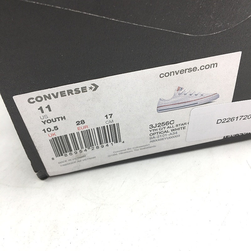 Converse White Chuck All Star CT Low Top Sneakers KIDS Youth US 11 EU 28 NEW