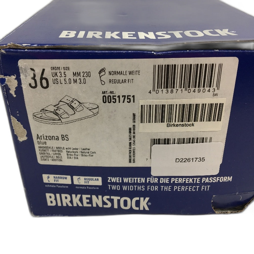 Birkenstock Classic Arizona Blue Regular Fit 2 Strap Slides Unisex 36 L5 M3 NEW