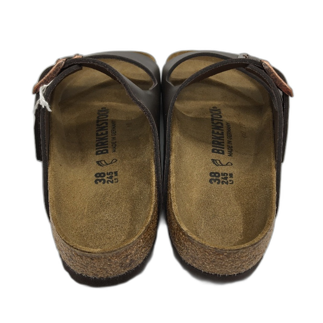 Birkenstock Arizona Dark Brown Regular Fit Leather Slides EU 38 US Sz M5 L7 NEW