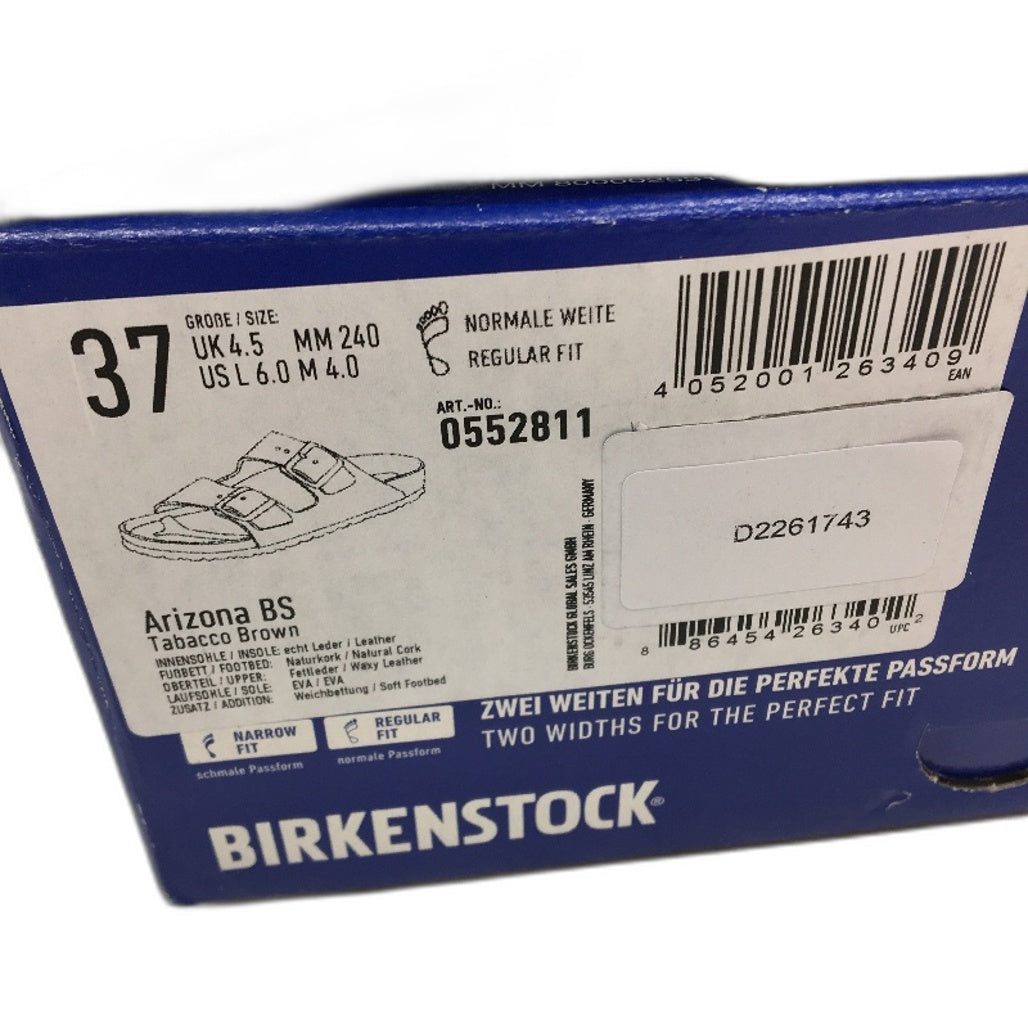 Birkenstock Arizona BS Tabacco Brown Leather Slides Unisex L7 M4 EU 37 NEW