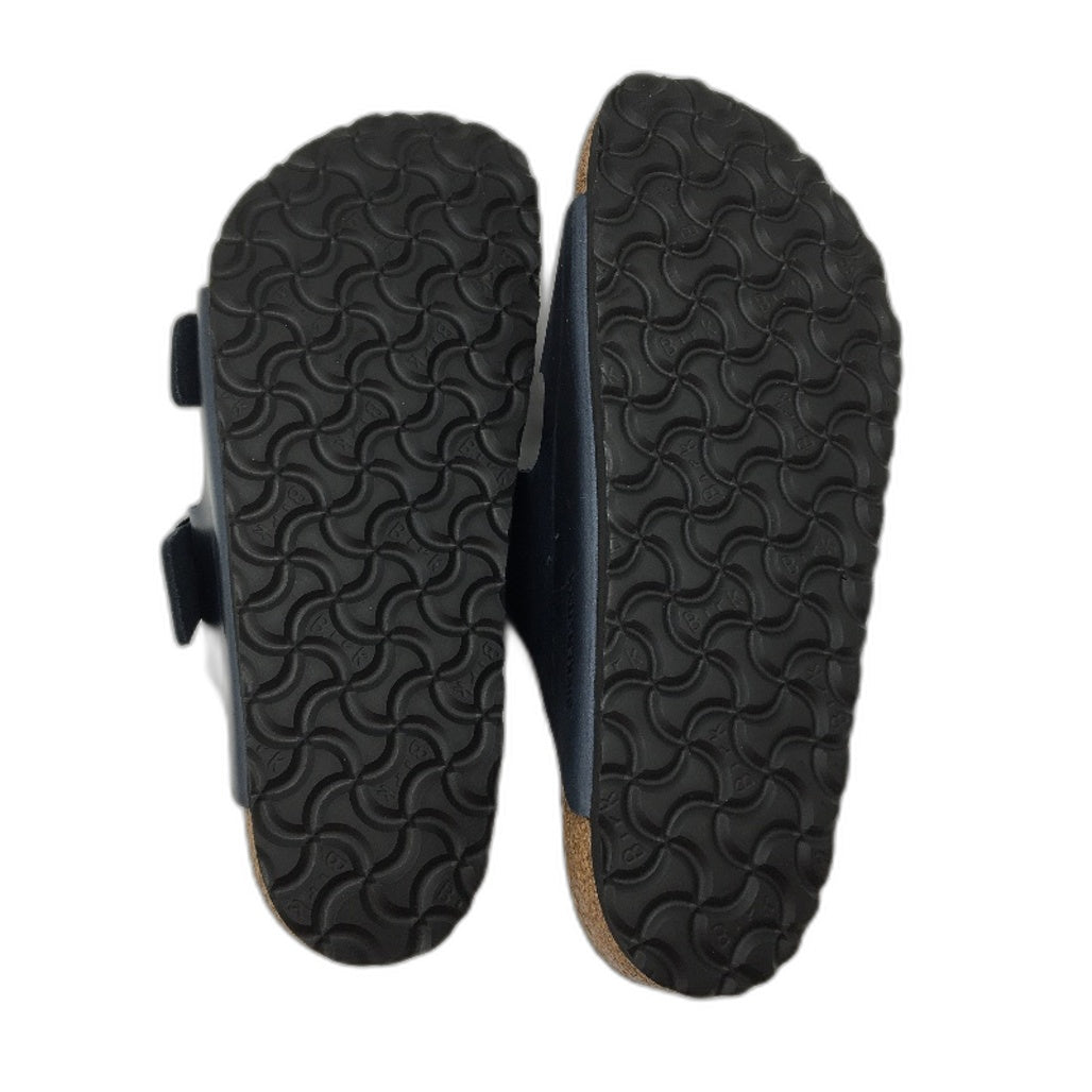 Birkenstock Arizona Waxy Blue Regular Fit Leather Slides EU42 US Size M9 L11 NEW