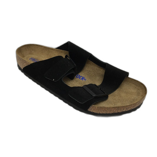 Birkenstock Arizona BS Black Suede Leather 2 Strap Slides Unisex EU41 L10 M8 NEW