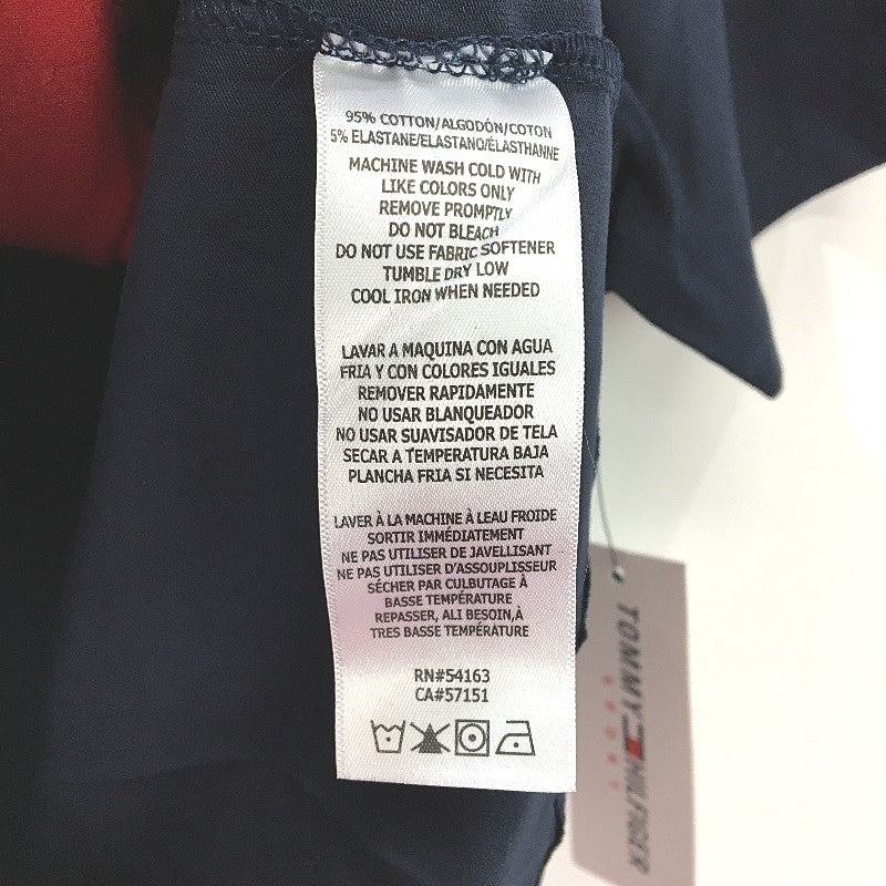 Tommy Hilfiger Sport Navy Colour Block Cropped T-Shirt Ladies Size XS NEW