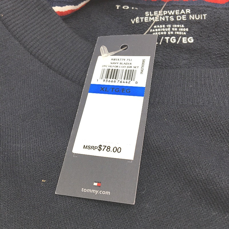Tommy Hilfiger 2 Piece Logo Navy Blue Blazer Pyjama Set Ladies Size XL NEW