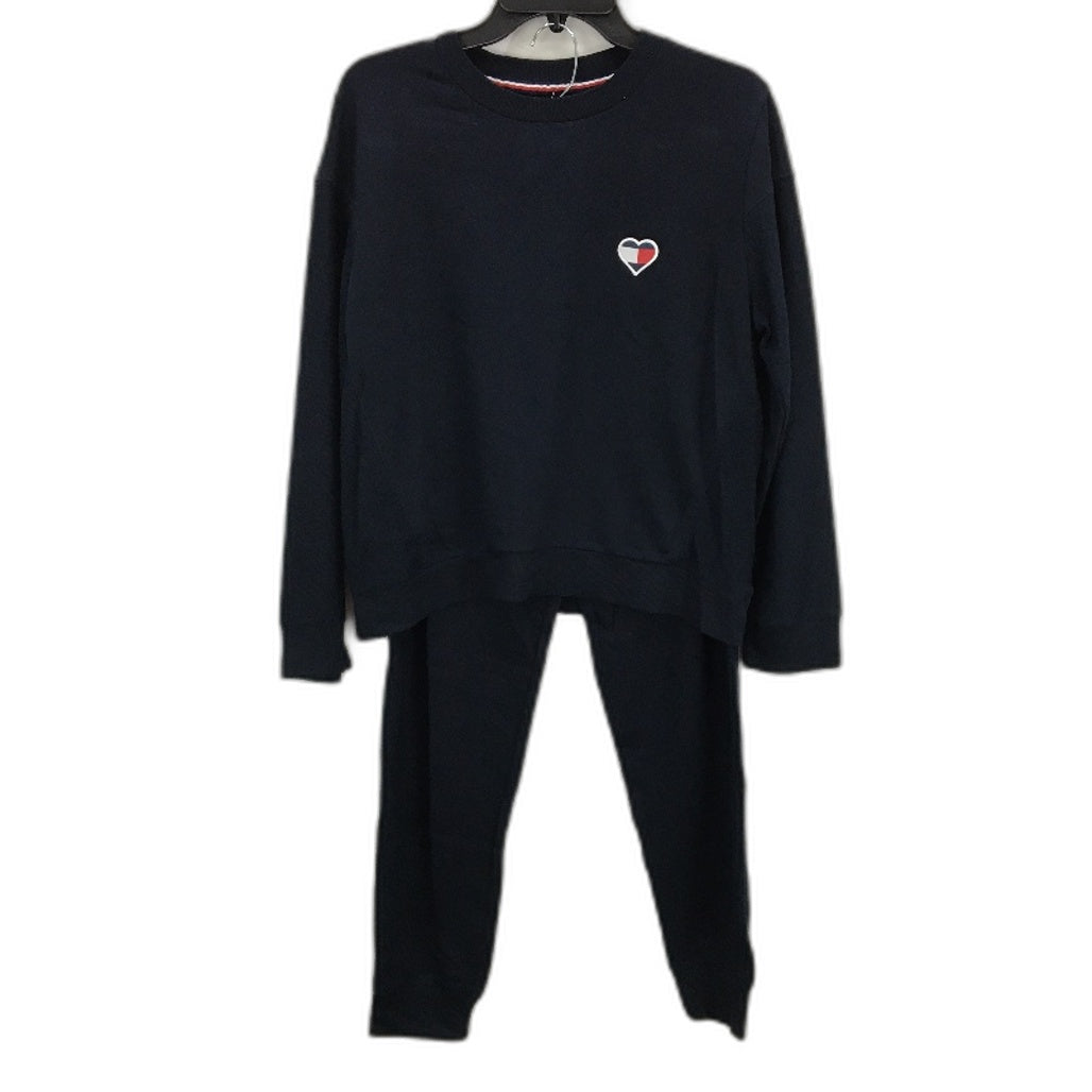 Tommy Hilfiger 2 Piece Logo Navy Blue Blazer Pyjama Set Ladies Size Small NEW