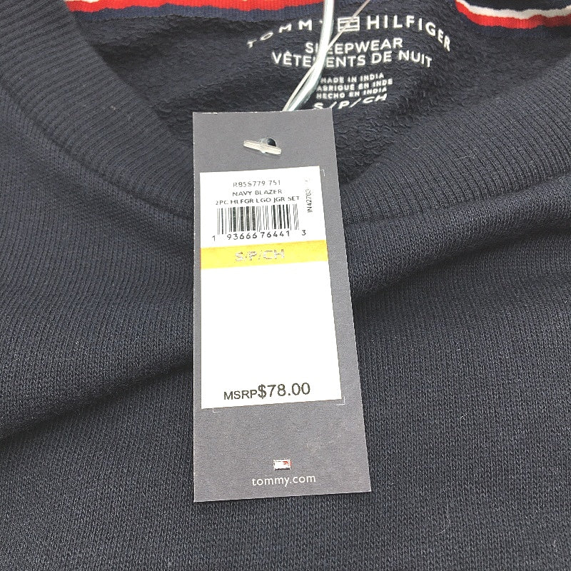 Tommy Hilfiger 2 Piece Logo Navy Blue Blazer Pyjama Set Ladies Size Small NEW