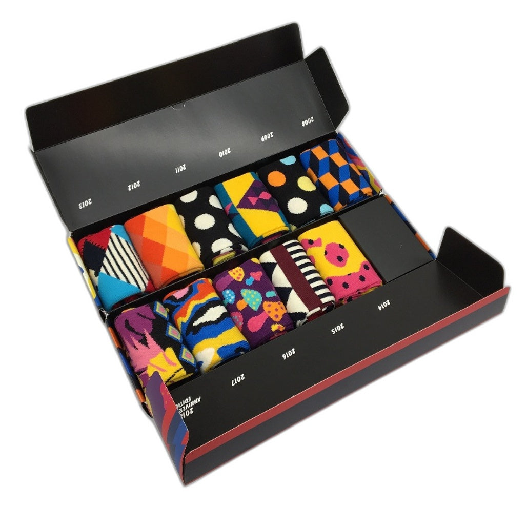 Happy Socks 10 Year Anniversary Limited Edition 11 Pair Gift Set Size 41-46 NEW