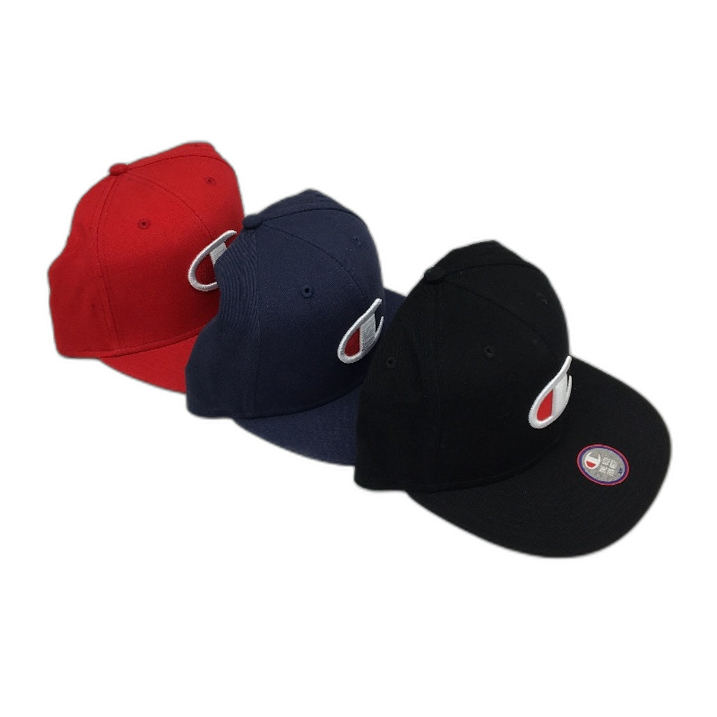 Champion 3 Pack Black Red Blue Logo Snapback Baseball Cap Unisex One Size NEW