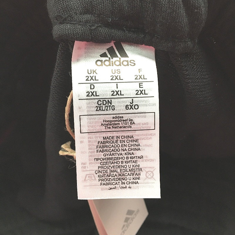 Adidas 3 Stripes French Terry Black Red Tapered Trackpants Mens Size 2XL NEW