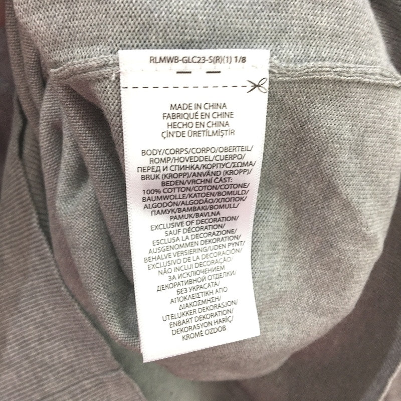 Polo Ralph Lauren Slim Fit Grey Pima Cotton Crew Neck Sweater Mens Size XL NEW