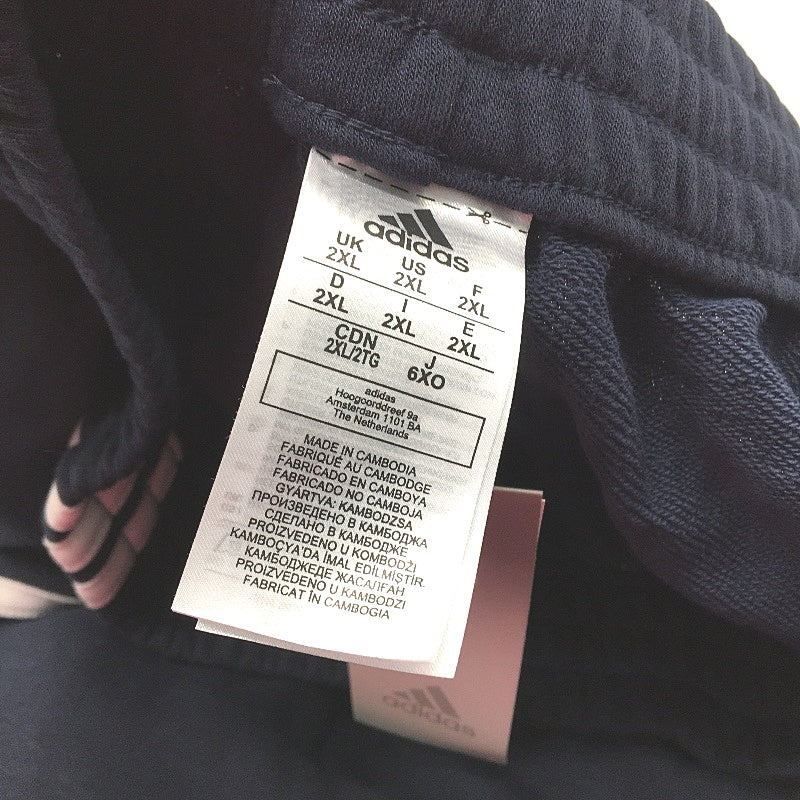 Adidas 3 Stripes French Terry Navy Blue Tapered Trackpants Mens Size 2XL NEW