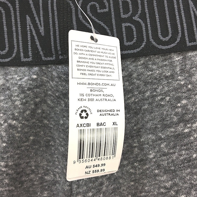 Bonds Fleece Knit Grey Marle Tapered Cuff Leggings Ladies Size XL NEW