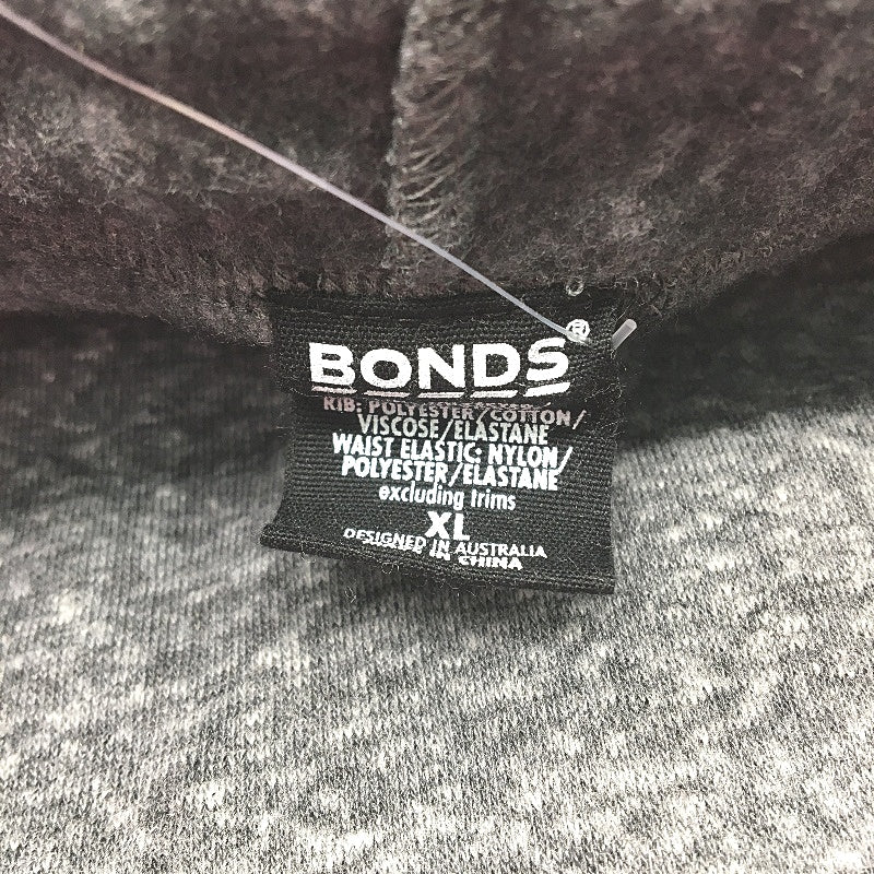 Bonds Fleece Knit Grey Marle Tapered Cuff Leggings Ladies Size XL NEW