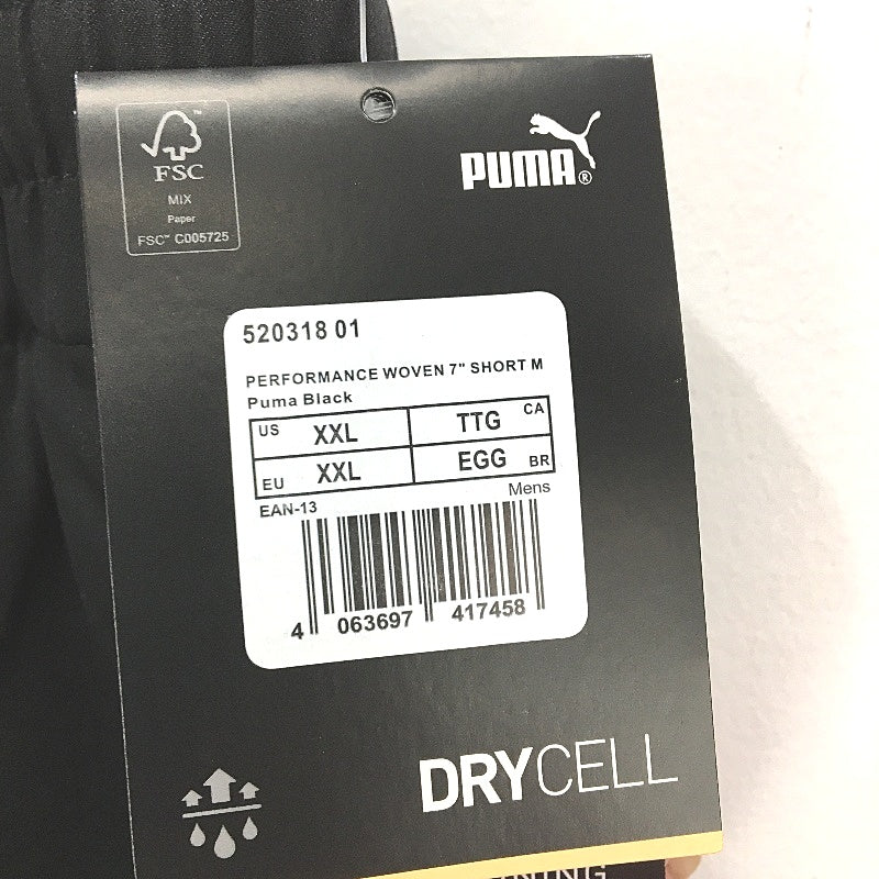 Puma Performance Woven 7 Inch Black Training Shorts Mens Size 2XL NEW