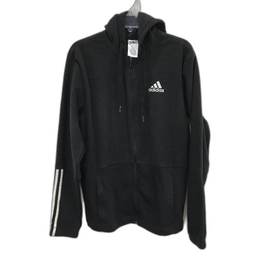 Adidas Polar Fleece Giant Logo Full Zip Black Hoodie Mens Size Medium NEW
