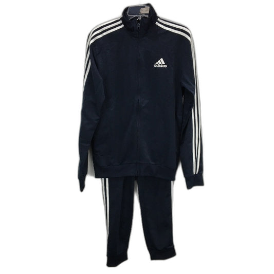 Adidas Essentials 3 Stripes Navy Blue Zip Up Track Suit Mens Size UK 36/38 NEW