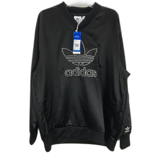 Adidas Adicolor Trefoil Black Satin Long Sleeve V Neck Jersey Mens Size XL NEW