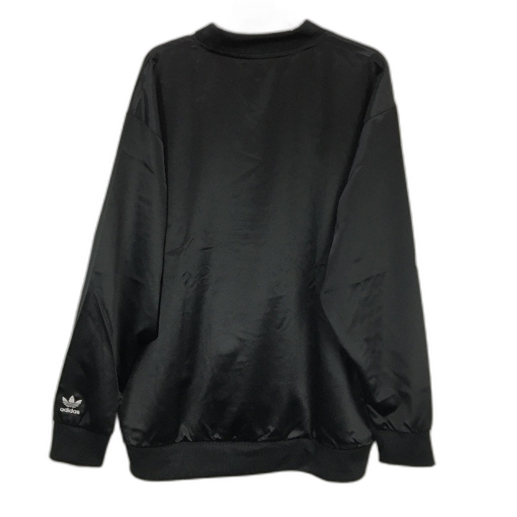 Adidas Adicolor Trefoil Black Satin Long Sleeve V Neck Jersey Mens Size XL NEW
