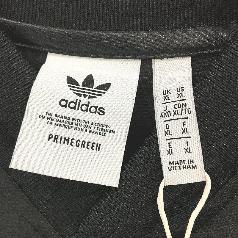 Adidas Adicolor Trefoil Black Satin Long Sleeve V Neck Jersey Mens Size XL NEW